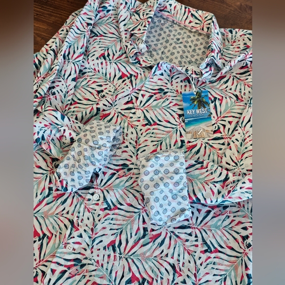 NWT Daniel Cremieux Leaf Pattern Casual Shirt - Pink, Green, White Sz Large (38) - Picture 6 of 6